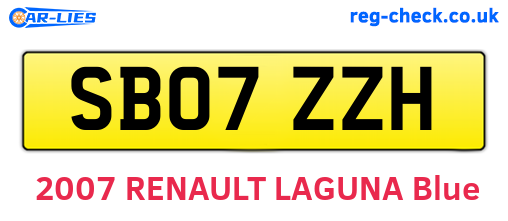 SB07ZZH are the vehicle registration plates.