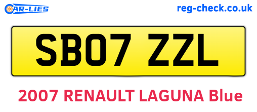 SB07ZZL are the vehicle registration plates.