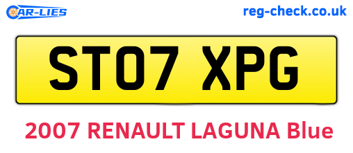 ST07XPG are the vehicle registration plates.