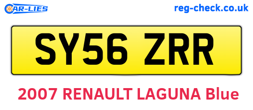 SY56ZRR are the vehicle registration plates.