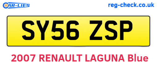 SY56ZSP are the vehicle registration plates.