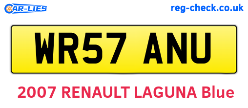 WR57ANU are the vehicle registration plates.