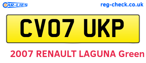 CV07UKP are the vehicle registration plates.