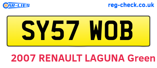 SY57WOB are the vehicle registration plates.