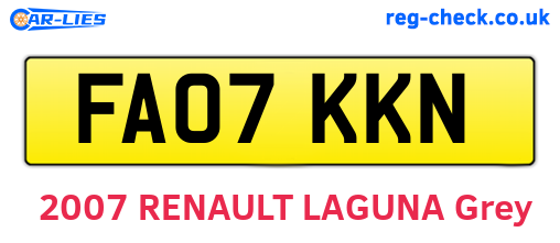 FA07KKN are the vehicle registration plates.