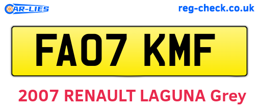 FA07KMF are the vehicle registration plates.