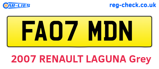 FA07MDN are the vehicle registration plates.