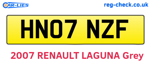 HN07NZF are the vehicle registration plates.