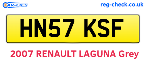 HN57KSF are the vehicle registration plates.