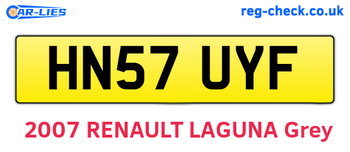 HN57UYF are the vehicle registration plates.