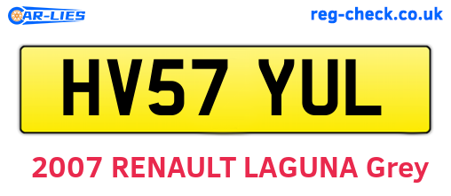 HV57YUL are the vehicle registration plates.