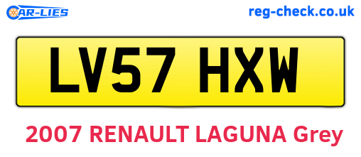 LV57HXW are the vehicle registration plates.
