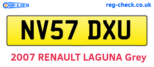 NV57DXU are the vehicle registration plates.