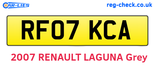 RF07KCA are the vehicle registration plates.