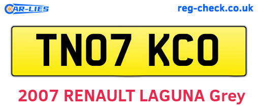 TN07KCO are the vehicle registration plates.