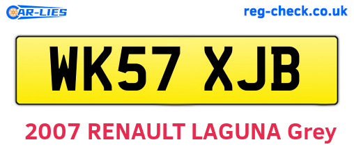 WK57XJB are the vehicle registration plates.