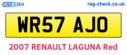 WR57AJO are the vehicle registration plates.