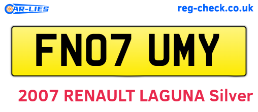 FN07UMY are the vehicle registration plates.