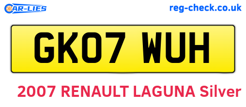GK07WUH are the vehicle registration plates.
