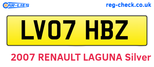 LV07HBZ are the vehicle registration plates.