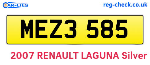 MEZ3585 are the vehicle registration plates.