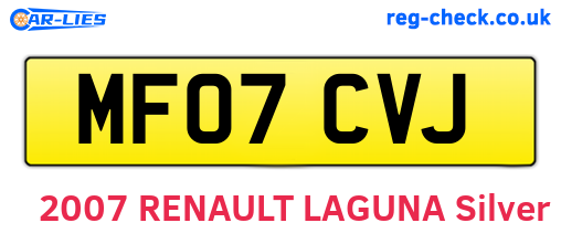 MF07CVJ are the vehicle registration plates.