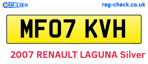 MF07KVH are the vehicle registration plates.
