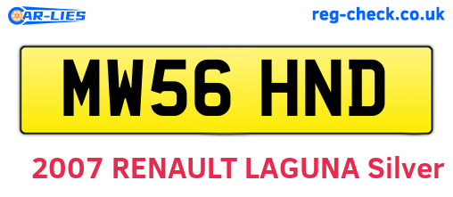 MW56HND are the vehicle registration plates.