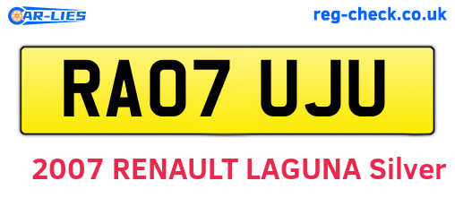RA07UJU are the vehicle registration plates.
