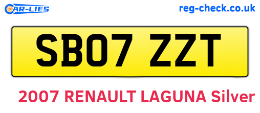 SB07ZZT are the vehicle registration plates.