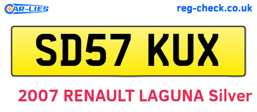 SD57KUX are the vehicle registration plates.