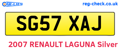 SG57XAJ are the vehicle registration plates.