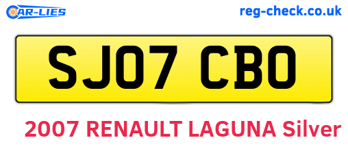 SJ07CBO are the vehicle registration plates.