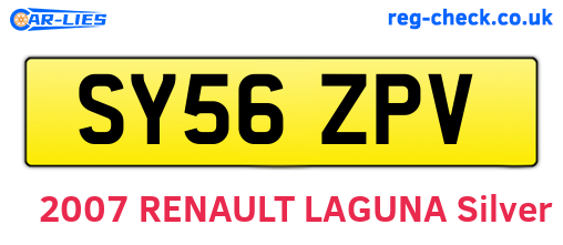 SY56ZPV are the vehicle registration plates.
