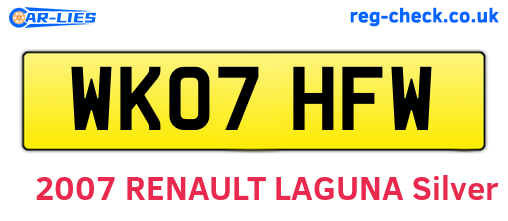 WK07HFW are the vehicle registration plates.