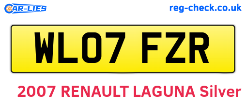 WL07FZR are the vehicle registration plates.