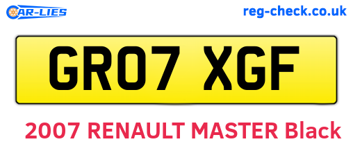 GR07XGF are the vehicle registration plates.