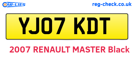 YJ07KDT are the vehicle registration plates.