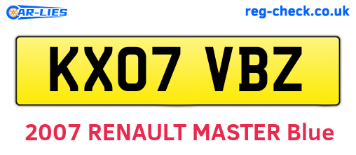 KX07VBZ are the vehicle registration plates.