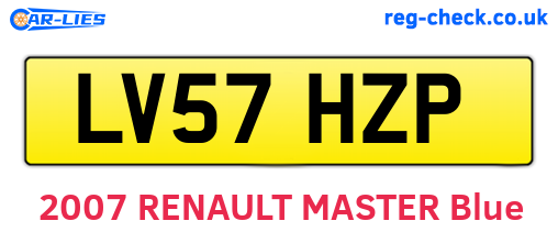 LV57HZP are the vehicle registration plates.
