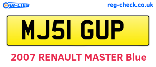 MJ51GUP are the vehicle registration plates.