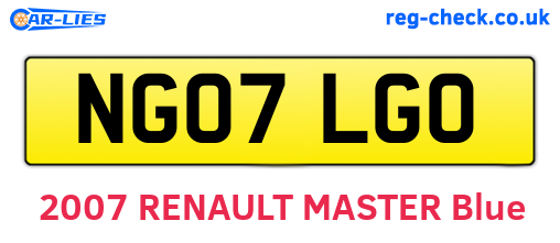 NG07LGO are the vehicle registration plates.