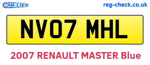 NV07MHL are the vehicle registration plates.