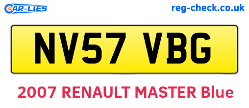 NV57VBG are the vehicle registration plates.
