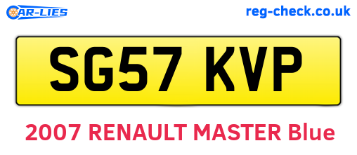 SG57KVP are the vehicle registration plates.
