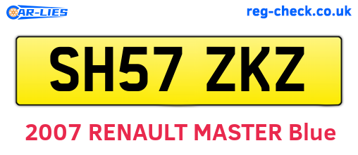 SH57ZKZ are the vehicle registration plates.