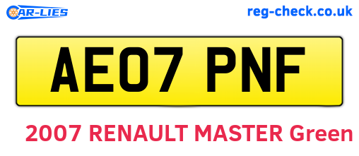 AE07PNF are the vehicle registration plates.