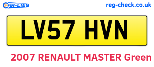 LV57HVN are the vehicle registration plates.