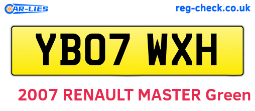 YB07WXH are the vehicle registration plates.