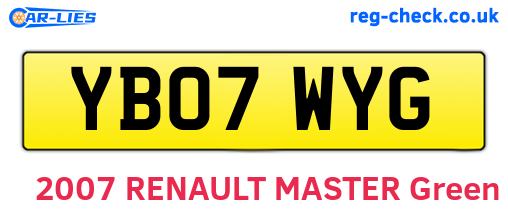 YB07WYG are the vehicle registration plates.